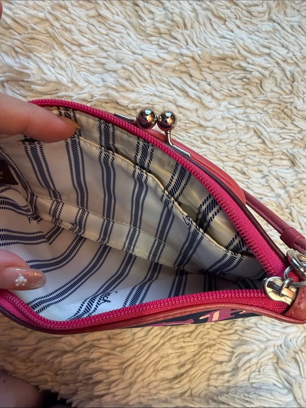 Coach Limited Edition Bonnie Cashin Wristlet Navy/Pink wristlet - Picture 3 of 7
